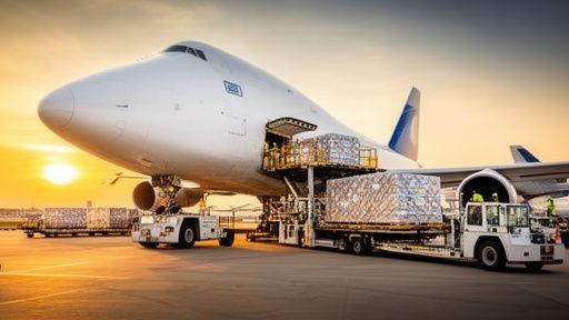Air freight pallets being loaded onto a wide-body cargo aircraft at KLIA
